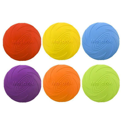 Frisbee Toy for Dogs Outdoor Fetch Training Soft Rubber Pet Flying Disc 18cm - Red