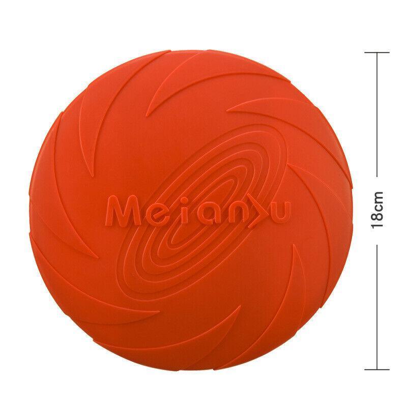 Frisbee Toy for Dogs Outdoor Fetch Training Soft Rubber Pet Flying Disc 18cm - Red
