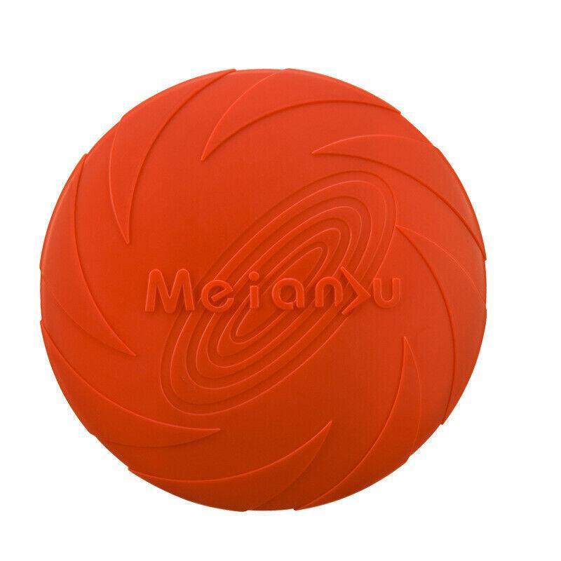 Frisbee Toy for Dogs Outdoor Fetch Training Soft Rubber Pet Flying Disc 18cm - Red
