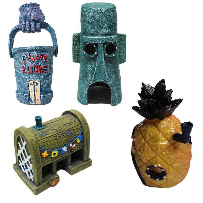 For Alien Spongebob Pineapple House Hole Fish Tank Decoration Aquarium Ornament - Pineapple