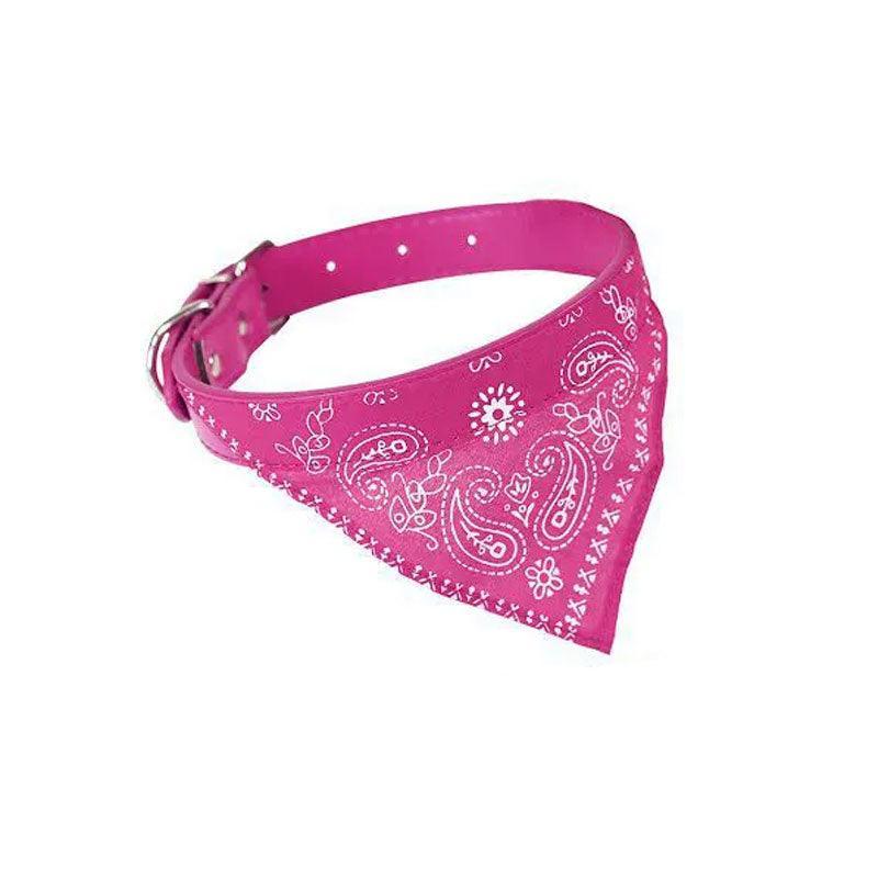 Adjustable Bandana Collar with Bell for Small Dogs and Cats Triangle Scarf Style - Blue