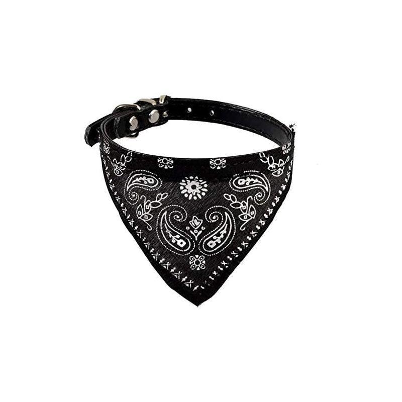 Adjustable Bandana Collar with Bell for Small Dogs and Cats Triangle Scarf Style - Red