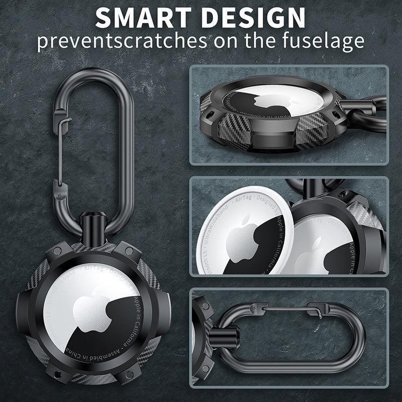 For Apple Airtag Armor Silicone Shockproof Protective Case Air Tag Cover Holder - Black