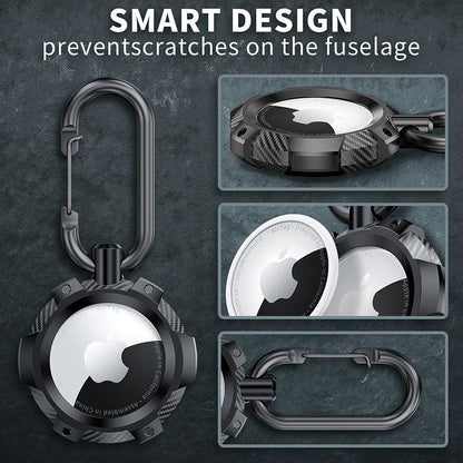 For Apple Airtag Armor Silicone Shockproof Protective Case Air Tag Cover Holder - Black