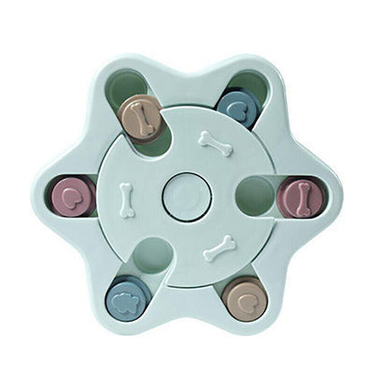 Dog Treat Dispenser Food Puzzle Toy Interactive Training Feeder Pet Supply Bowl - Claw-Blue