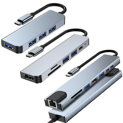 8/6/4-In-1 Usb-C Hub Adapter Type-C Hub Hdmi For Macbook Pro/Air Ipad Pro Laptop - 8-IN-1