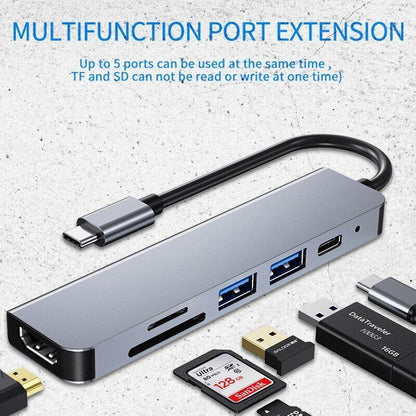 8/6/4-In-1 Usb-C Hub Adapter Type-C Hub Hdmi For Macbook Pro/Air Ipad Pro Laptop - 8-IN-1