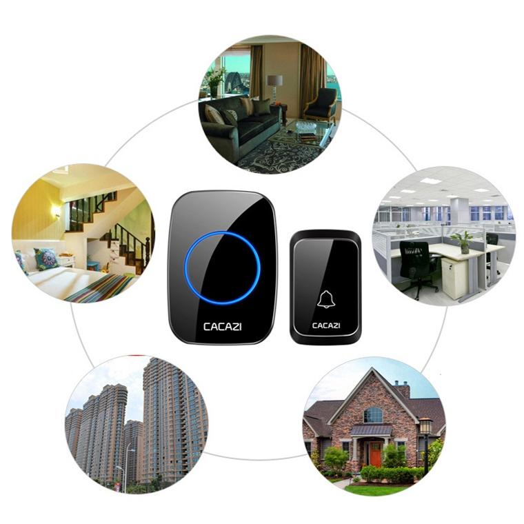 Wireless Waterproof Doorbell Cacazi A06 Dc 1 To 2 Battery Smart Home - White