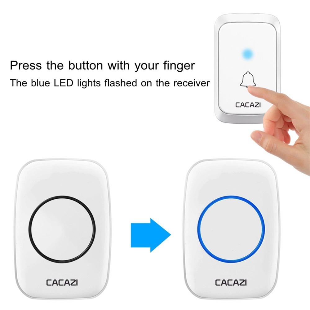 Wireless Waterproof Doorbell Cacazi A06 Dc 1 To 2 Battery Smart Home - White