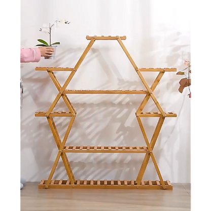 Bamboo Multilayer Flower Plant Bonsai Rack Shelf Stand Porch Lawn Patio