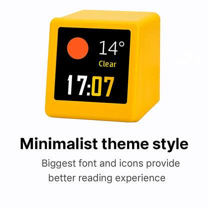 2pc Mini Smart Wi-Fi Weather Station Clock - Desktop Digital Clock with HD IPS Screen, Customizable GIF Display & 3-Day Forecast(Silver)