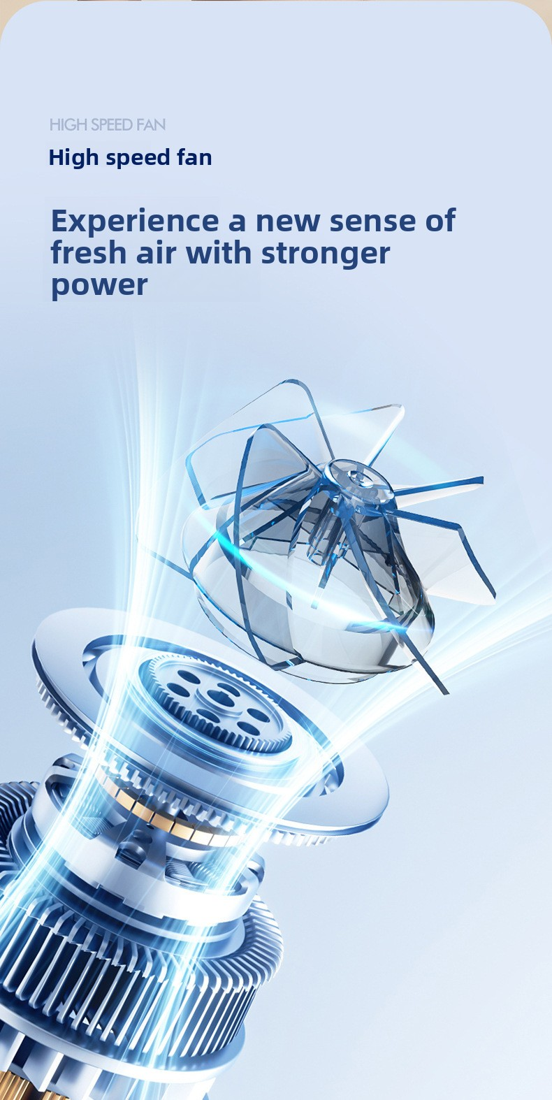 High Speed Handheld Turbo Fan Light Luxury Grey 3 Adjustable Speeds LED Display Portable Personal Cooling Fan Rechargeable for Travel Office Outdoor