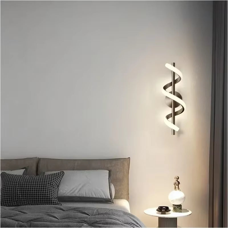LED Wall Lamp Luxury Black White Gold Wall Decorative Lights for Bedroom Bedside Living Room Corridor Stairs Home Indoor Sconces