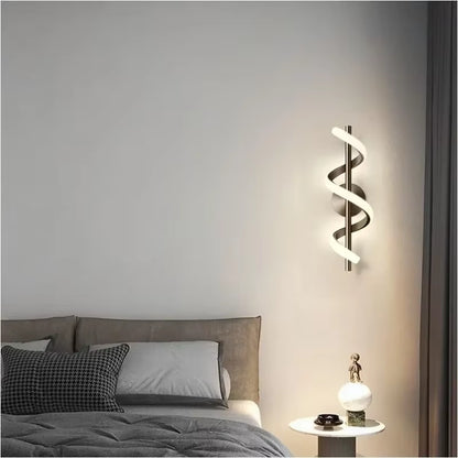 LED Wall Lamp Luxury Black White Gold Wall Decorative Lights for Bedroom Bedside Living Room Corridor Stairs Home Indoor Sconces