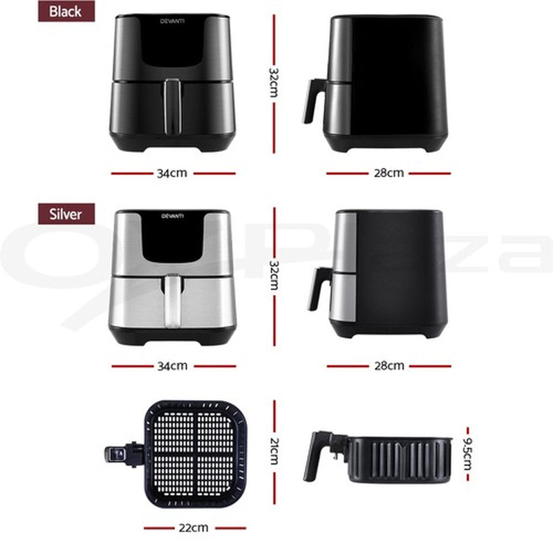 Devanti Air Fryer 7L LCD Fryers Kitchen Oven Airfryer Oil Free Healthy Cooker