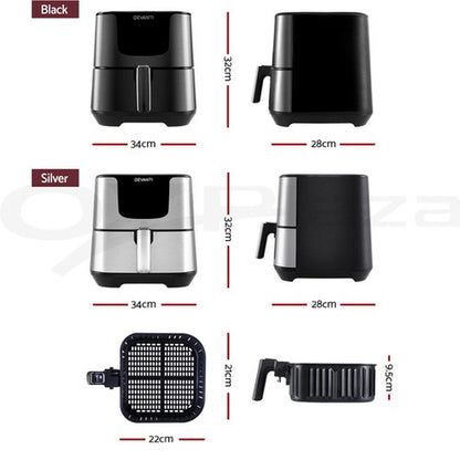 Devanti Air Fryer 7L LCD Fryers Kitchen Oven Airfryer Oil Free Healthy Cooker