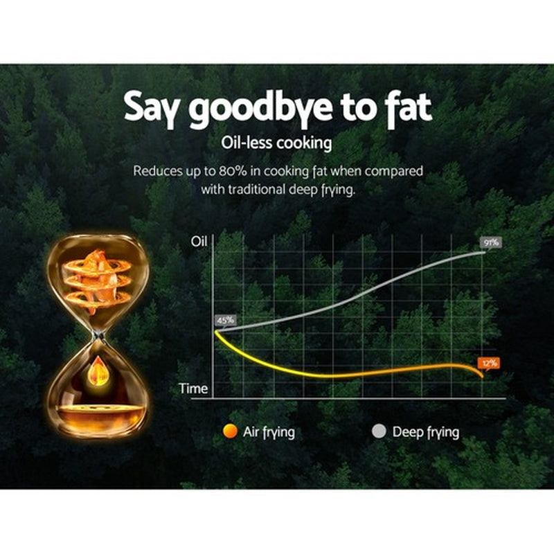 Devanti Air Fryer 7L LCD Fryers Kitchen Oven Airfryer Oil Free Healthy Cooker