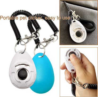 Training Clicker for Pet like Dog Cat Horse Bird Dolphin Puppy with Wrist Strap, 2 Pack