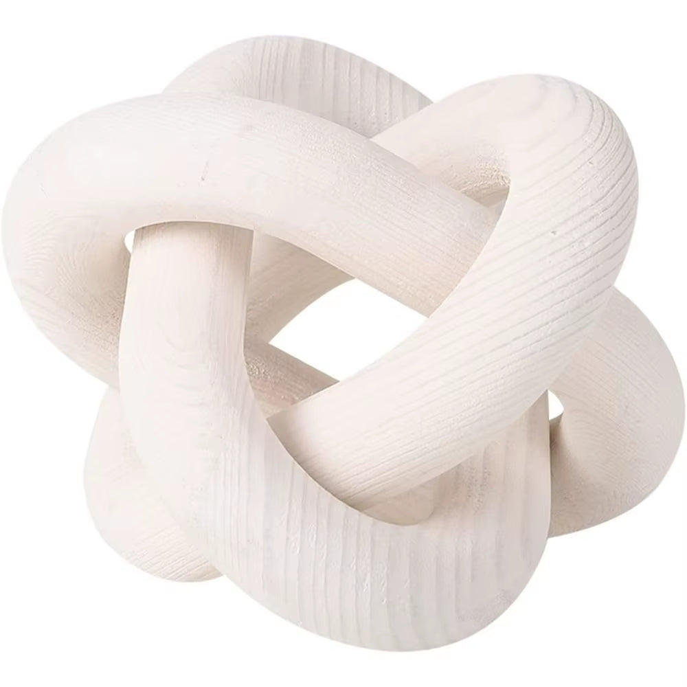 Decorative Modern Farmhouse Coffee Table Hand Carved 3-Link Pine Shelf Decor Wood Knot Decor Wood Chain Link Decor