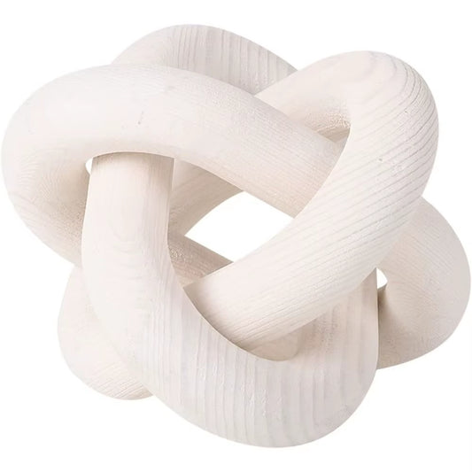 Decorative Modern Farmhouse Coffee Table Hand Carved 3-Link Pine Shelf Decor Wood Knot Decor Wood Chain Link Decor