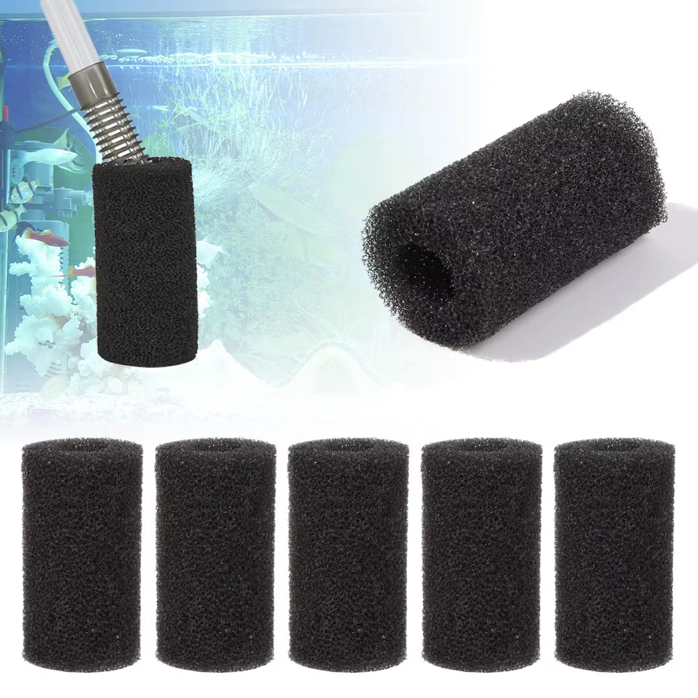 5 Pcs/Set Aquarium Biochemical Filter Sponge Fish Tank Inlet Water Pre-Filter Sponge Cartridge Replacement Filter Protector
