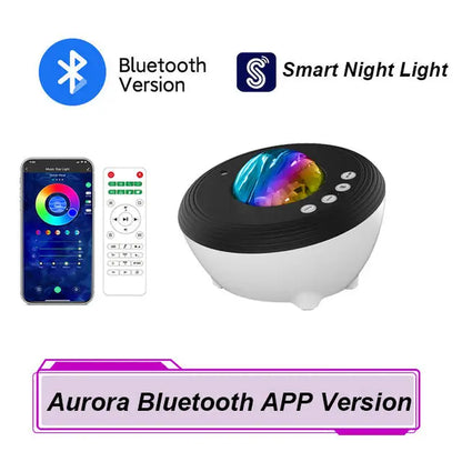 Star Projector LED Aurora Projector Bluetooth Speaker Night Light White Noise Galaxy Projector for Bedroom Kids Decoration Home