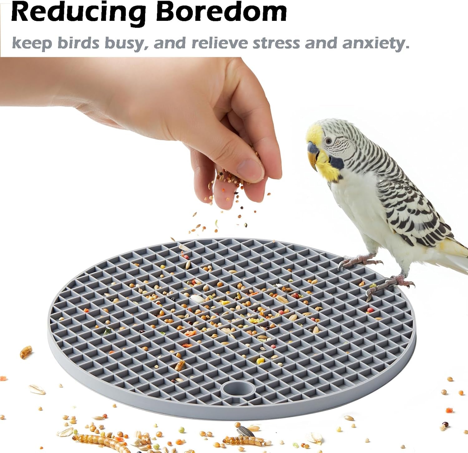 2Pcs Bird Foraging Toys Puzzle, Bird Slow Feeder Mats, Interactive Parrot Foraging Toys to Increase Feeding Time, Bird Enrichment Toys for Parakeet, Cockatiel, African Grey, Conure, Budgies