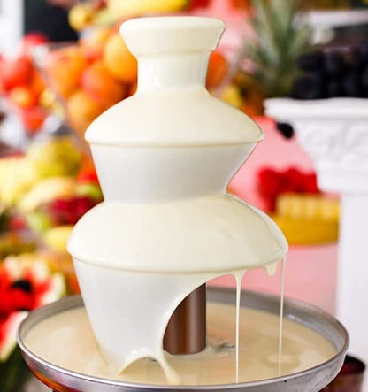 New Large 3-Tier Stainless Steel Chocolate Fondue Fountain with 500Ml Capacity