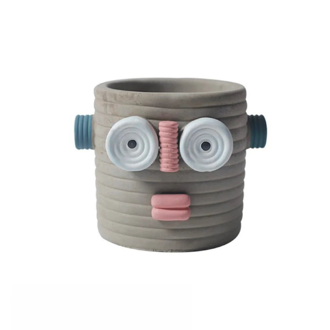 Dummy Robot Plant Flower Pot, Handmade Indoor / Outdoor Whimsical Ceramic Pots