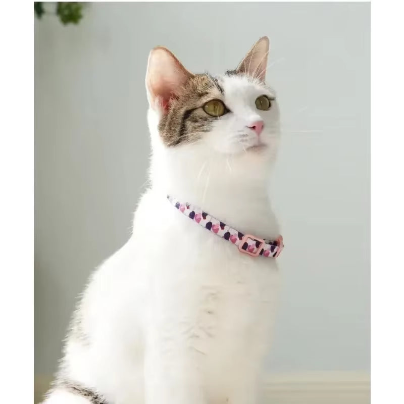 Colorful Collar Fit for Cat Puppy Necklace Adjustable 19-32Cm Collar Harness Cute Pattern Pet Dog Collar with Bells Pet Supplies