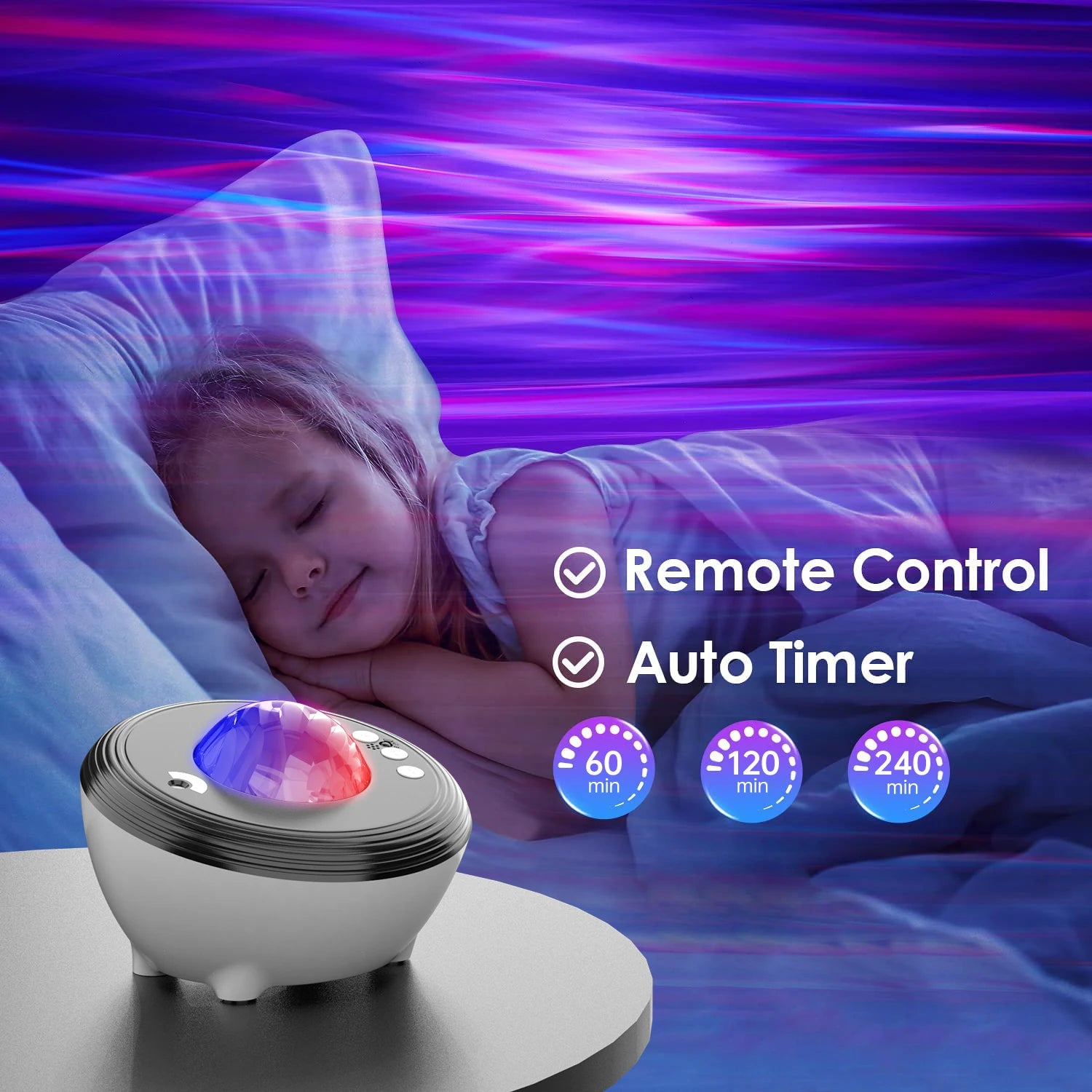 Star Projector LED Aurora Projector Bluetooth Speaker Night Light White Noise Galaxy Projector for Bedroom Kids Decoration Home