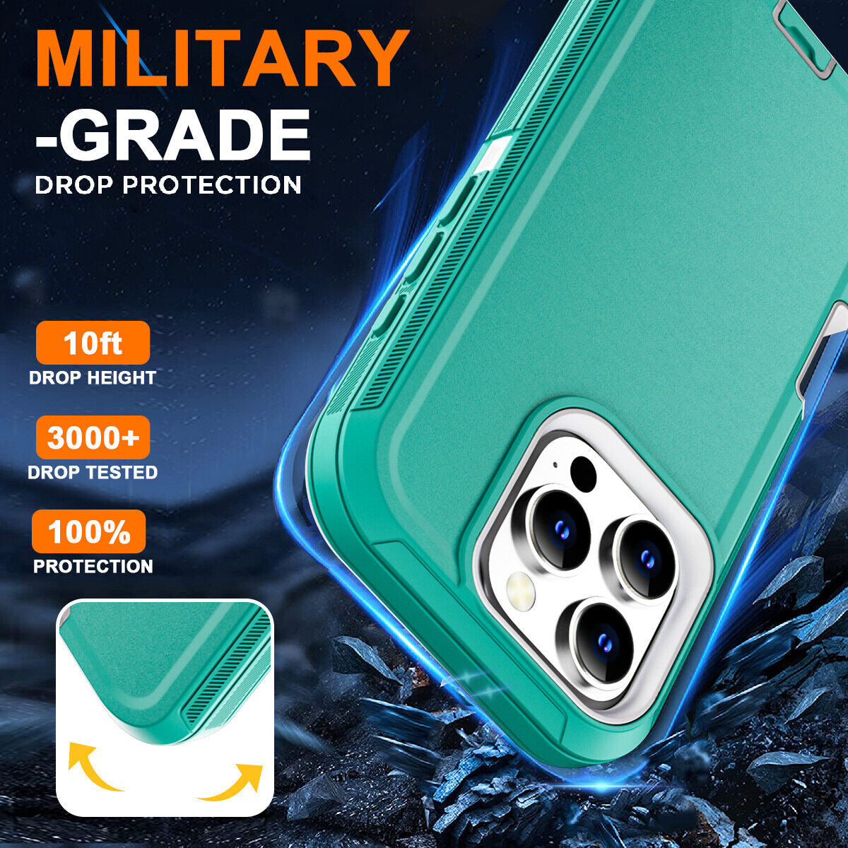 For Iphone 16 14 13 11 15 17 Pro Max 16E Case Rugged Shockproof Heavy Duty Cover