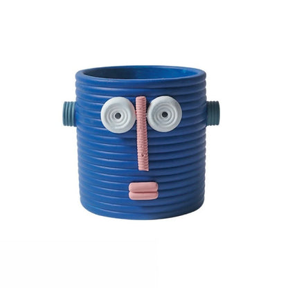 Dummy Robot Plant Flower Pot, Handmade Indoor / Outdoor Whimsical Ceramic Pots