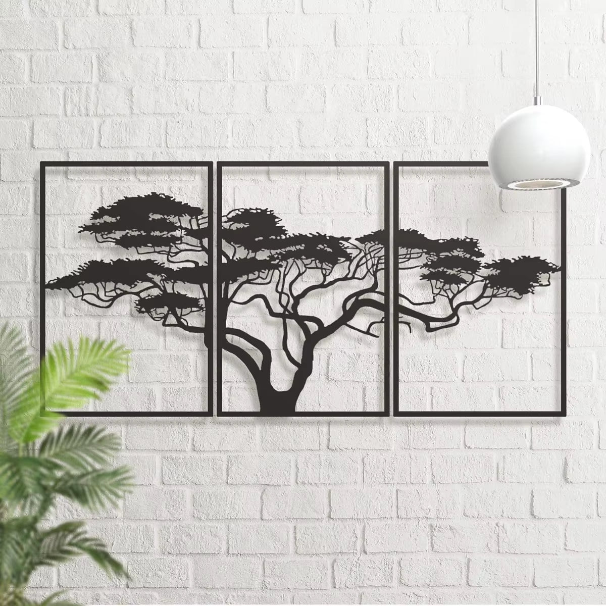3Pcs Black Metal Wall Art Decor Tree of Life Metal Tree Wall Art Tree Sign Metal Wall Decoration Housewarming Hanging Wall Art