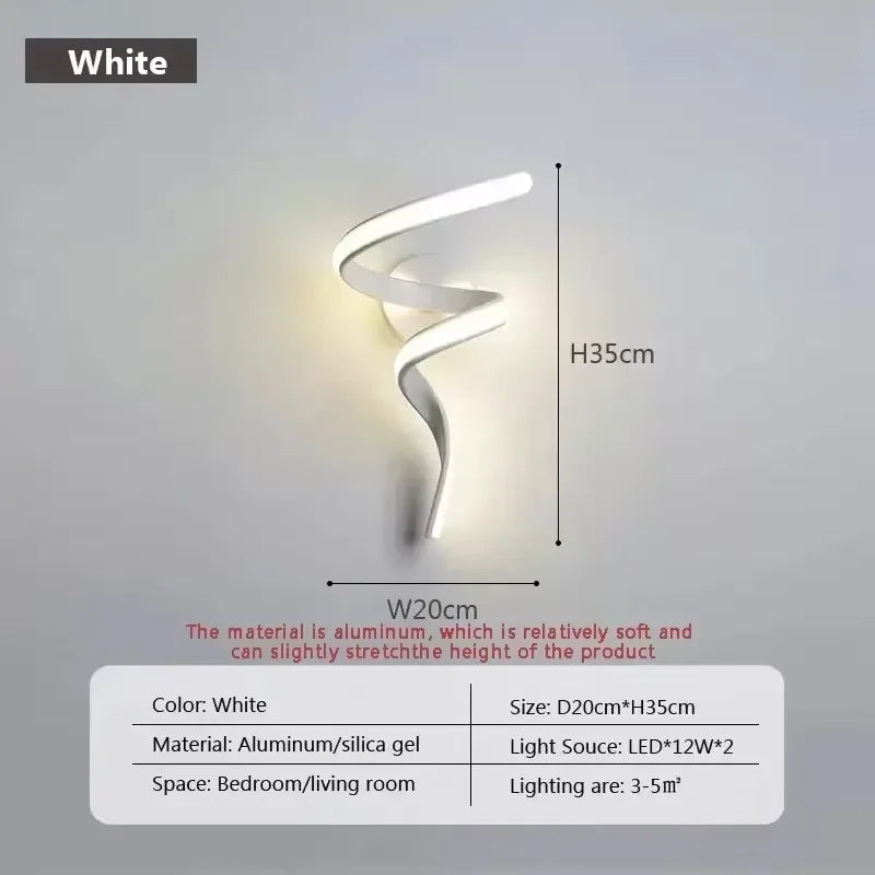 LED Wall Lamp Luxury Black White Gold Wall Decorative Lights for Bedroom Bedside Living Room Corridor Stairs Home Indoor Sconces