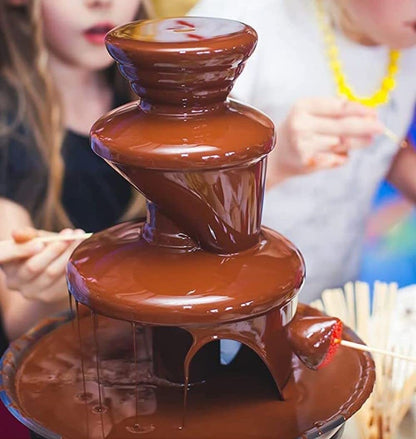 New Large 3-Tier Stainless Steel Chocolate Fondue Fountain with 500Ml Capacity